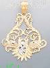 14K Gold Birds Love Nest 3Color Dia-Cut Charm Pendant