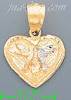 14K Gold Heart w/Hummingbirds Kissing 3Color Dia-Cut Charm Penda