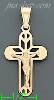 14K Gold Crucifix Italian Cross Charm Pendant