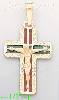 14K Gold Crucifix Italian Cross Charm Pendant