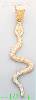 14K Gold Snake 3Color Dia-Cut Charm Pendant