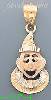 14K Gold Clown 3Color Dia-Cut Charm Pendant