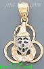 14K Gold Clown 3Color Dia-Cut Charm Pendant