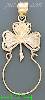 14K Gold Clover Sharmrock Charm Holder 3Color Dia-Cut Charm Pend