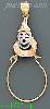 14K Gold Clown Charm Holder 3Color Dia-Cut Charm Pendant