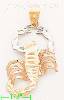 14K Gold Scorpion 3Color Dia-Cut Charm Pendant