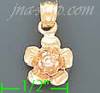 14K Gold Flower 3Color Dia-Cut Charm Pendant