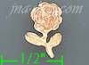 14K Gold Rose 3Color Dia-Cut Charm Pendant