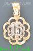 14K Gold 15 Años Four-Leaf Clover 3Color Dia-Cut Charm Pendant