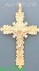 14K Gold Crucifix Cross 3Color Dia-Cut Charm Pendant