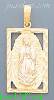 14K Gold Virgin of Guadalupe on Rectagular Frame 3Color Dia-Cut