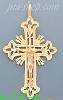 14K Gold Crucifix Cross 3Color Dia-Cut Charm Pendant