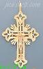 14K Gold Crucifix Cross 3Color Dia-Cut Charm Pendant