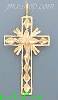 14K Gold Crucifix Cross 3Color Dia-Cut Charm Pendant