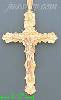 14K Gold Crucifix Cross 3Color Dia-Cut Charm Pendant