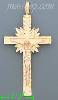 14K Gold Crucifix Cross 3Color Dia-Cut Charm Pendant