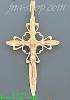 14K Gold Crucifix Cross 3Color Dia-Cut Charm Pendant