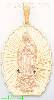 14K Gold Virgin of Guadalupe 3Color Dia-Cut Charm Pendant