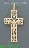 14K Gold Crucifix Cross 3Color Dia-Cut Charm Pendant