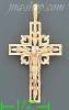 14K Gold Crucifix Cross 3Color Dia-Cut Charm Pendant