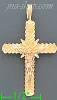 14K Gold Crucifix Cross 3Color Dia-Cut Charm Pendant