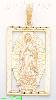 14K Gold Virgin of Guadalupe 3Color Dia-Cut Charm Pendant