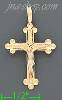 14K Gold Crucifix Cross 3Color Dia-Cut Charm Pendant