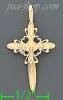 14K Gold Crucifix Cross 3Color Dia-Cut Charm Pendant