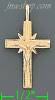 14K Gold Crucifix Cross 3Color Dia-Cut Charm Pendant