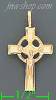 14K Gold Crucifix Cross 3Color Dia-Cut Charm Pendant