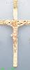 14K Gold Crucifix Cross 3Color Dia-Cut Charm Pendant