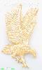 14K Gold Striking Eagle Dia-Cut Charm Pendant