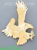 14K Gold Striking Eagle Dia-Cut Charm Pendant