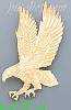 14K Gold Striking Eagle Dia-Cut Charm Pendant