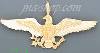14K Gold Eagle U.S. Emblem Dia-Cut Charm Pendant