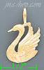14K Gold Swan Dia-Cut Charm Pendant