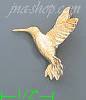 14K Gold Hummingbird Dia-Cut Charm Pendant