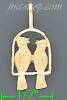 14K Gold Lovebirds on Swing Dia-Cut Charm Pendant