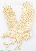 14K Gold Striking Eagle Dia-Cut Charm Pendant