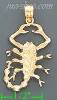 14K Gold Scorpion Dia-Cut Charm Pendant