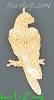 14K Gold Parrot Bird on Branch Diamond-Cut Charm Pendant