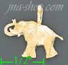 14K Gold Elephant Dia-Cut Charm Pendant