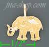 14K Gold Elephant Dia-Cut Charm Pendant