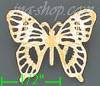 14K Gold Filigree Butterfly Dia-Cut Charm Pendant