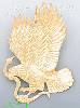 14K Gold Eagle w/Snake Dia-Cut Charm Pendant