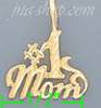 14K Gold #1 Mom Dia-Cut Charm Pendant