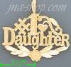 14K Gold #1 Daughter w/Heart & Flower Dia-Cut Charm Pendant