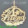 14K Gold #1 Friend w/Flower Dia-Cut Charm Pendant