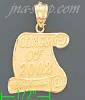 14K Gold Class of 2002 Diploma Dia-Cut Charm Pendant