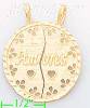 14K Gold Amores 2-piece Split Round Dia-Cut Charm Pendant